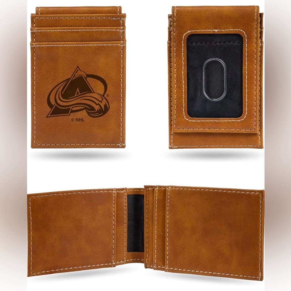 NHL Brand New Colorado Avalanche. Laser engraved front pocket wallet